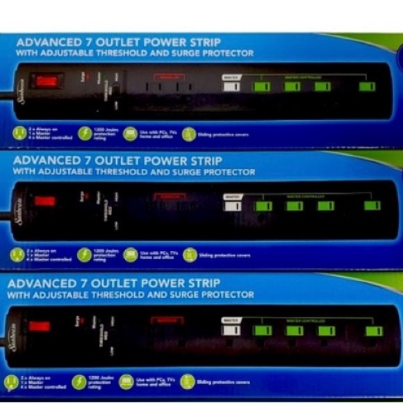 Bundle of 2 (+1 on non counter offers) New Sunbeam Advance 7 Outlet Power Surge - Picture 1 of 3